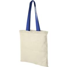 Solid Colours Fabric Tote Bags Bullet Nevada Cotton Tote - Natural/Royal Blue