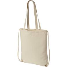 Solid Colours Fabric Tote Bags Bullet Eliza Cotton Drawstring Bag - Natural