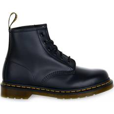 Dr. Martens 101 Yellow Stitch Smooth Leather Ankle Boots - Black