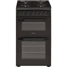 50cm double oven gas cooker Hotpoint HD5G00KCB Black