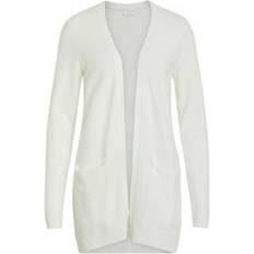 White Cardigans Vila Basic Knitted Cardigan - White/White Alyssum