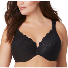 Glamorise Low Cut WonderWire Lace Bra - Black