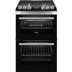 55cm - Timer Gas Cookers Zanussi ZCG43250XA Black, Stainless Steel