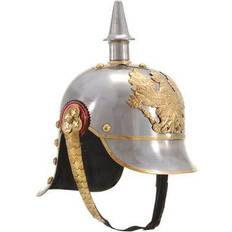 Around the World Helmets vidaXL German Prussian Helmet Antique Replica Larp Silver Steel