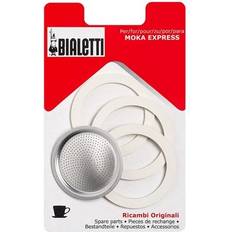 Silver Coffee Filters Bialetti 3 Gasket with 1 Filter Plate for 2 Cups Moka Pot