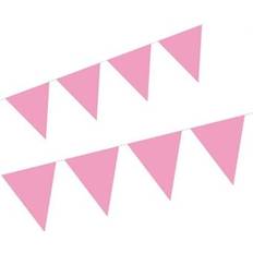 Folat Bunting Mini Pink Baby 3m, 3 metres 12 mini Triangle flags measuring 15x11cms Plastic