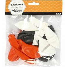 Creativ Company Balloons, Round, D: 23-26 cm, black, orange, white, 10 pc/ 1 pack