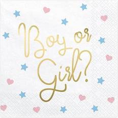 Luck and Luck Boy or Girl Paper Party Napkins Baby Shower/Gender Reveal Party x 20