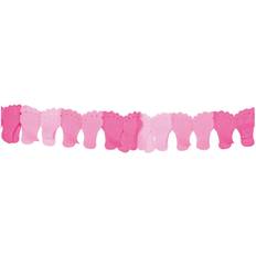 Folat Baby Girl Pink Feet Paper Garland 6 metres long