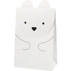 Creativ Company Paper Bag, polar bear, H: 18 cm, size 6x12 cm, 80 g, white, 6 pc/ 1 pack