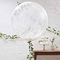 Ginger Ray Confetti Filled Clear Balloons X 3 Party Decorations, 36" Beautiful Botanics