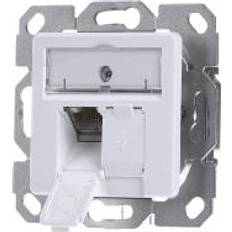 Telegärtner Telegaertner Network outlet Flush mount Insert with main panel CAT 6 2 ports Alpine white