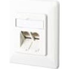 Metz Connect 1307381002-I Network outlet Flush mount Insert with main panel and frame CAT 6 2 ports Pure white