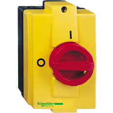 SCHNEIDER ELECTRIC Sikkerhedsafbryder 3 polet 4kW/10A Kapslet IP65, kan aflåses Rødt drejegreb på gul front