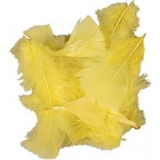 Yellow Feathers Feathers, size 7-8 cm, yellow, 50 g/ 1 pack