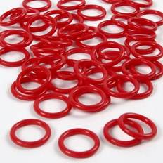 Red DIY Creativ Company Plastic Ring, size 15 mm, thickness 2 mm, red, 50 pc/ 1 pack