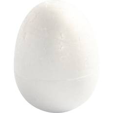 Staples Polystyrene Eggs, H: 7 cm, white, 5 pc/ 1 pack