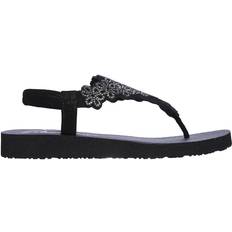 Skechers Thong Sandals Skechers Meditation Floral Lover - Black/Silver