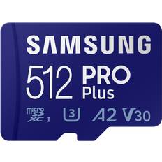 Class 10 - microSDXC Memory Cards Samsung Pro Plus 2021 microSDXC Class 10 UHS-I U3 V30 A2 512GB