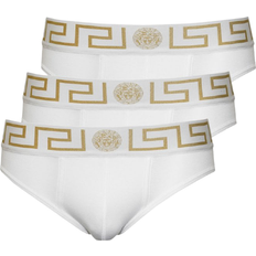 Versace Grece Border Briefs 3-pack - White/Gold