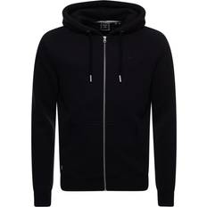 Superdry Organic Cotton Vintage Logo Embroidered Zip Hoodie - Black