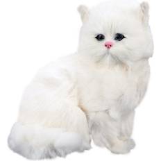 Slowmoose (As Seen on Image) Realistic Cute Simulation Stuffed Plush White Persian Cats Toys (White)