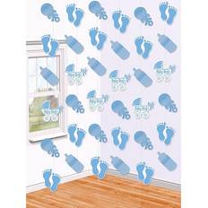 Amscan 679658 Baby String Decorations-6pcs, Blue, 27.94 x 20.06 x 2.3 cm