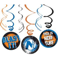 Amscan 9903932 Nerf Blast Party Hanging Swirl Decorations 6 Pack