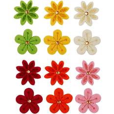 Creative Felt Flowers, D: 30 mm, thickness 2,5 mm, 120 pc/ 1 pack