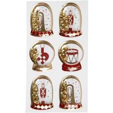 Shaker stickers, nutcracker, size 49x32 45x36 mm, gold, 6 pc/ 1 pack