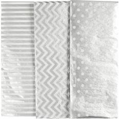 Silver Silk & Crepe Papers Creotime Tissue Paper, 50x70 cm, 17 g, silver, 6 sheet/ 1 pack