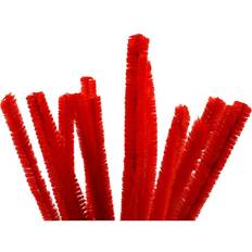 Red DIY Creativ Company Pipe Cleaners, L: 30 cm, thickness 15 mm, red, 15 pc/ 1 pack