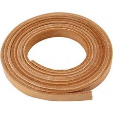 Leather band, W: 10 mm, thickness 3 mm, natural, 2 m/ 1 pack