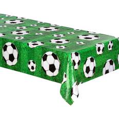 White Table Cloths Vegaoo Boland 62509 Tablecloth Football Size 180 x 120 cm Polyester Fabric Decoration Bundesliga Champions Legaue Birthday Party Puplic Viewing