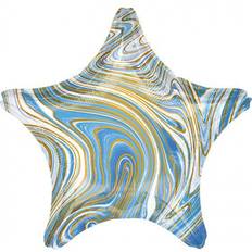 Amscan 4209901 Party Anagram Marblez Blue Star Standard Foil Balloon 19" Multicoloured