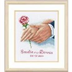 Vervaco Wedding Record Holding Hands Counted Cross Stitch Kit, Multi-Colour