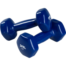 SPRI Deluxe Vinyl Dumbbells (Dark Blue, 5-Pound, Set of 2)