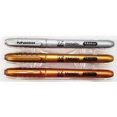 Silver Markers 3 Metallic Marker Pens Gold Silver Bronze Paper Card Glass Metal Plastic Xmas