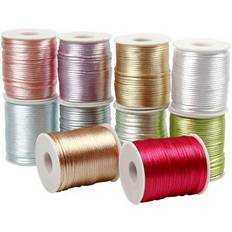 Creativ Company Satin Cord, thickness 2 mm, pastel colours, 10x50 m/ 1 pack