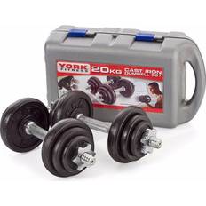 York Fitness Cast Iron Dumbbell Set with Case 20kg