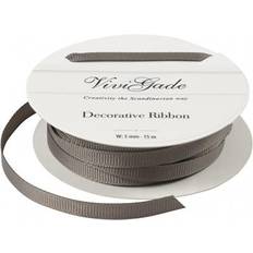 Decoration Ribbon, W: 6 mm, grey, 15 m/ 1 roll