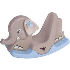 Big Classic Toys Big spielwarenfabtik 800056787 Cute Animal, Rocker with Wide Footrest, for Boys and Girls, Rocking Elephant for Children from 1 Year, Grey