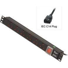 Black Power Strips Lindy ACCESSORIES 1U 6 Way Uk Plug Pdu 1Xiec