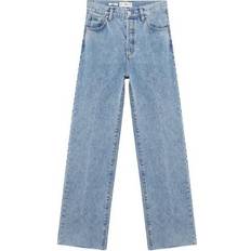 Mango Wide Leg High Waist Jeans - Mid Blue