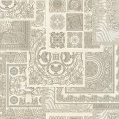 Versace Decoupage Baroque Wallpaper Silver and White 37048-5 10m x 70cm