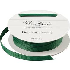 Decoration Ribbon, W: 6 mm, green, 15 m/ 1 roll