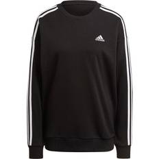 Adidas Sweatshirts - Women Jumpers adidas Women Essentials Studio Lounge 3-Stripes Sweatshirt - Black/White