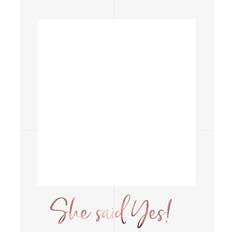 Bridal Shower Photoprops PartyDeco Générique She Said Yes Cardboard Photo Frame 50 x 59.5 cm White and Pink Gold