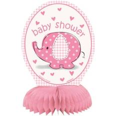 Unique Baby shower vävnad dekoration 4 st. Rosa elefant, 15 cm