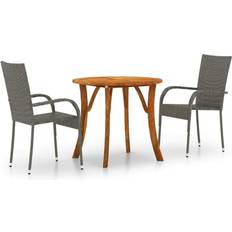 vidaXL 3071750 Patio Dining Set, 1 Table incl. 2 Chairs